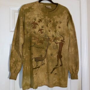 VTG The Mountain 1997 Ancient Egyptian Hieroglyphics Long Sleeve T-Shirt Size M